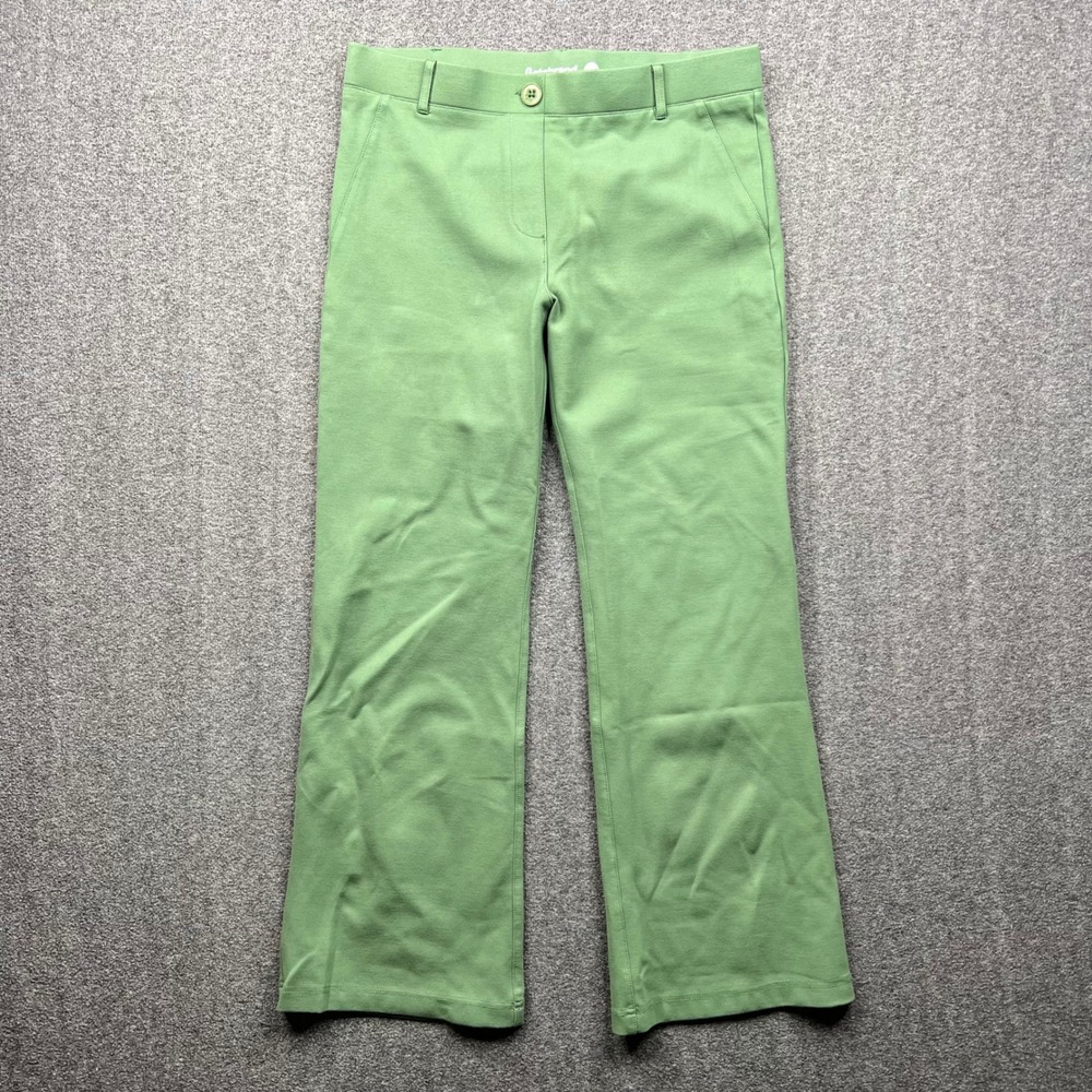 Betabrand Dress Pant Yoga Pants Womens L Short Petite Green Straight Leg Stretch